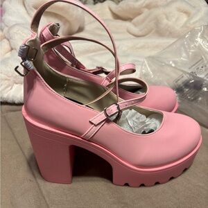 Pink Platform heels